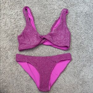 Vibrant Magenta Twist Bikini Set